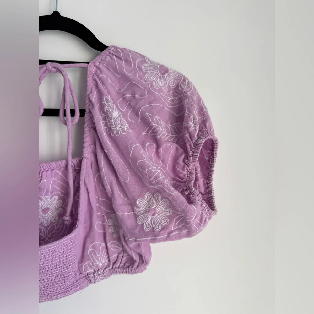 New‎ Free People Women’s Small Lotus Cropped Top Purple Gypsy Boho Festival